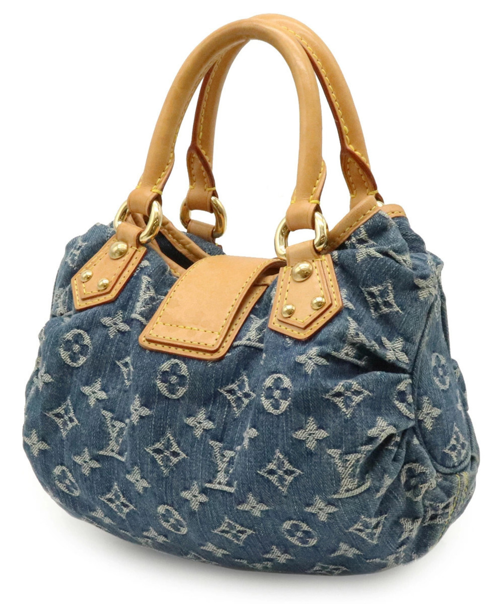 Louis Vuitton Blue Denim Bag Handbag Monogram Pleated Blue